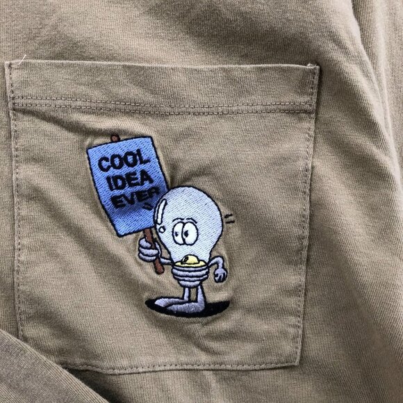 Zara Kids Size 13-14 Embroidered Pocked Long Sleeve T Shirt Cool Idea Ever - Picture 7 of 11